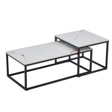 Carson White Coffee Table Set