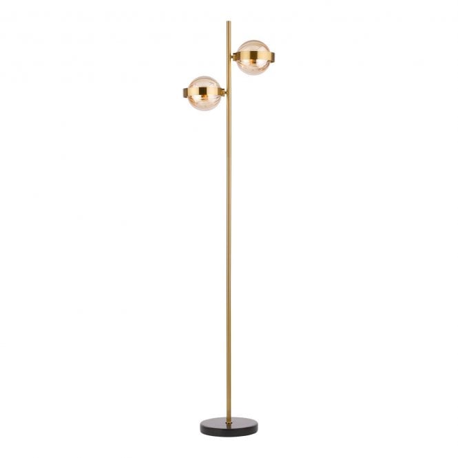 Cassia Ribbed Glass 2 Light Floor Lamp