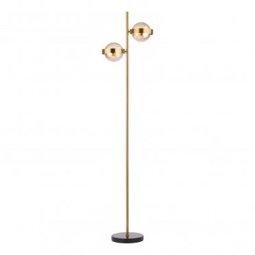 Cassia Ribbed Glass 2 Light Floor Lamp