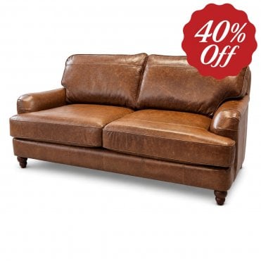 Constance 3 Seater Leather Sofa (Display Only)