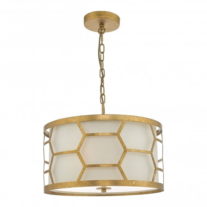 Cullin 3 Light Pendant Gold With Ivory Shade