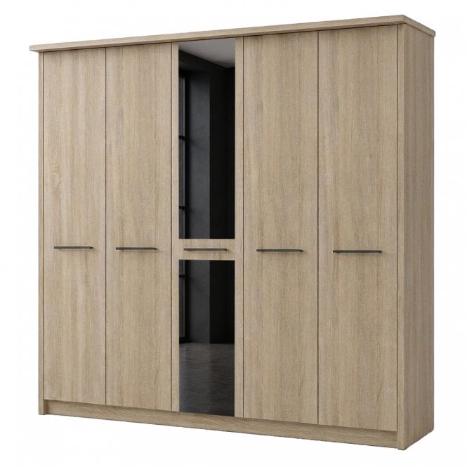 Dakar 2 250cm 5 Door 1 Mirror Door Hinged Robe