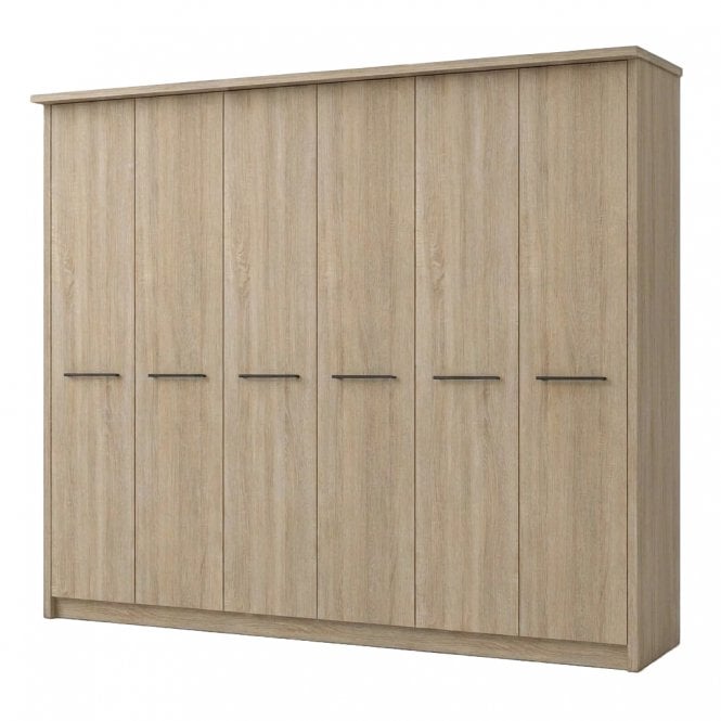 Dakar 2 300cm 6 Door All Wood Hinged Robe