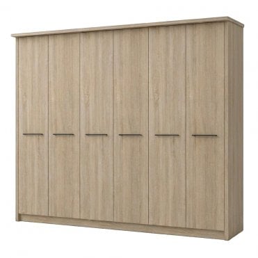 Dakar 2 300cm 6 Door All Wood Hinged Robe
