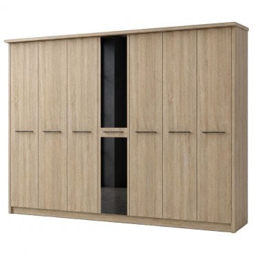 Dakar 2 350cm 7 Door 1 Mirror Door Hinged Robe