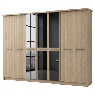 Dakar 2 350cm 7 Door 3 Mirror Doors Hinged Robe