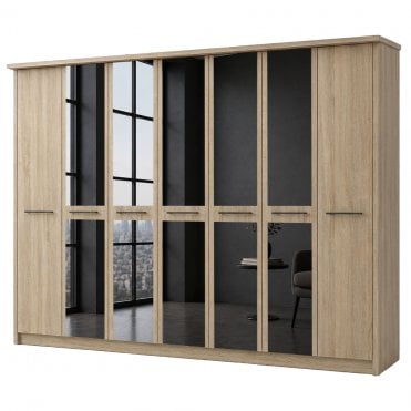 Dakar 2 350cm 7 Door 5 Mirror Doors Hinged Robe