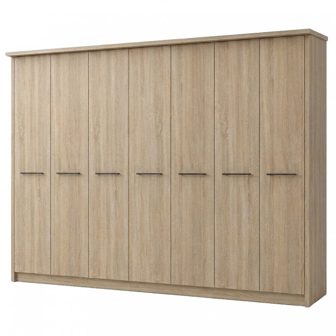 Dakar 2 350cm 7 Door All Wood Hinged Robe