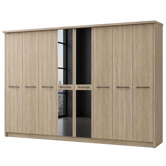 Dakar 2 400cm 8 Door 2 Mirror Doors Hinged Robe