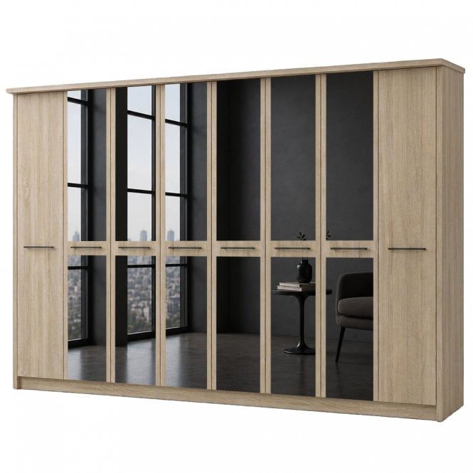 Dakar 2 400cm 8 Door 6 Mirror Doors Hinged Robe