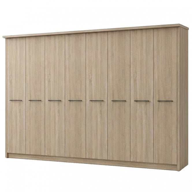 Dakar 2 400cm 8 Door All Wood Hinged Robe