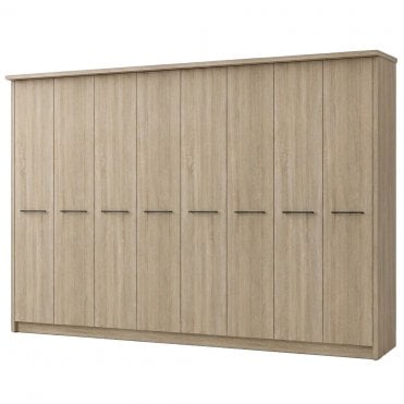 Dakar 2 400cm 8 Door All Wood Hinged Robe