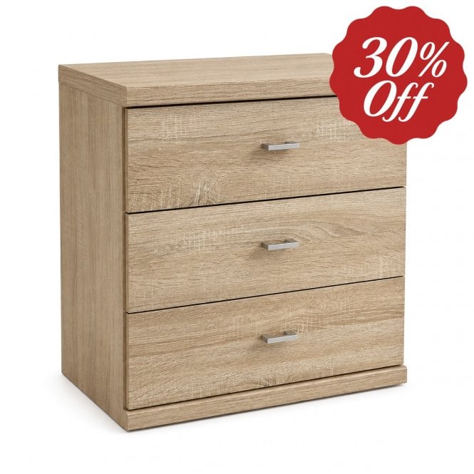Dakar 3 Drawer Bedside