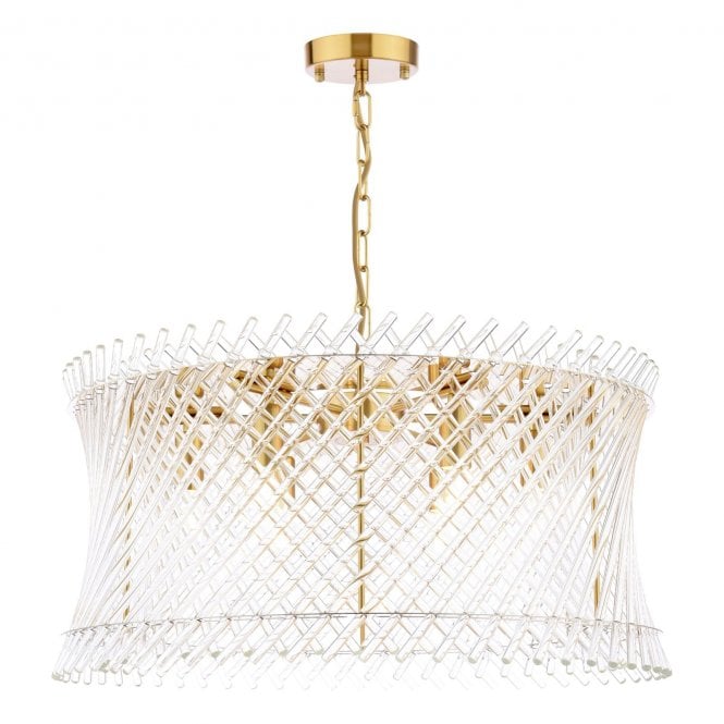 Daphne Glass Rod Detail 6 Light Pendant