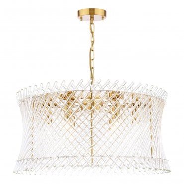 Daphne Glass Rod Detail 6 Light Pendant