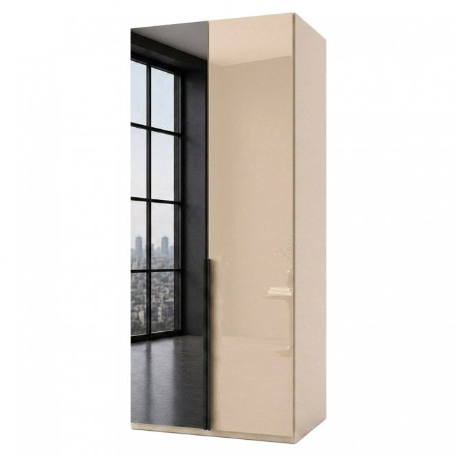 Daytona 100cm 2 Door Glass and 1 Mirror Door LHH Hinged Robe