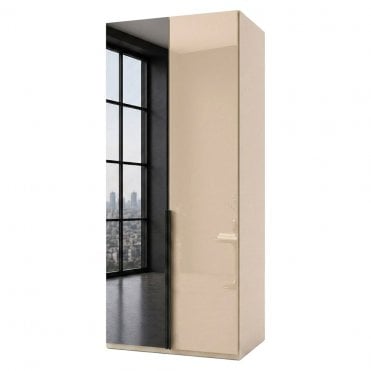 Daytona 100cm 2 Door Glass and 1 Mirror Door LHH Hinged Robe