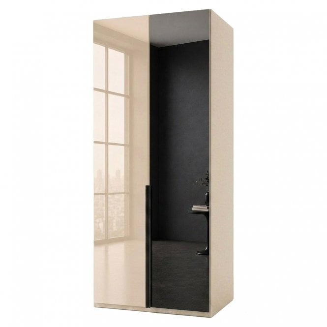 Daytona 100cm 2 Door Glass and 1 Mirror Door RHH Hinged Robe