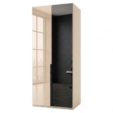 Daytona 100cm 2 Door Glass and 1 Mirror Door RHH Hinged Robe