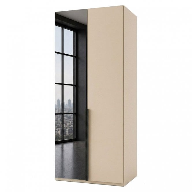 Daytona 100cm 2 Door Wood and 1 Mirror Door LHH Hinged Robe