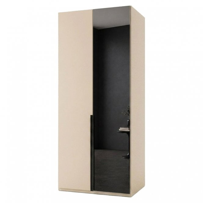 Daytona 100cm 2 Door Wood and 1 Mirror Door RHH Hinged Robe