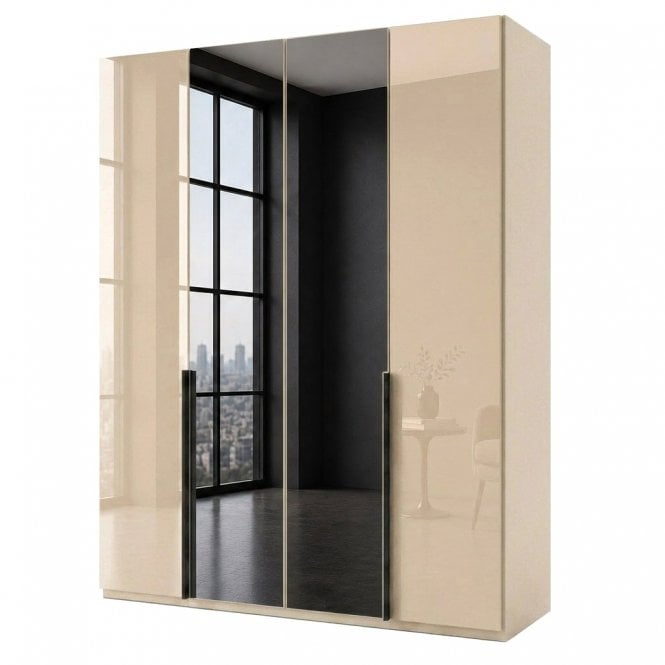 Daytona 200cm 4 Door Glass and 2 Mirror Doors Hinged Robe