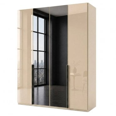 Daytona 200cm 4 Door Glass and 2 Mirror Doors Hinged Robe
