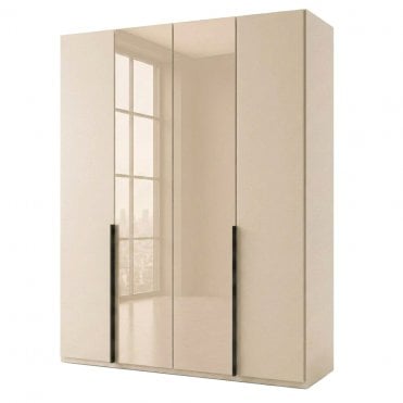 Daytona 200cm 4 Door Wood and 2 Glass Doors Hinged Robe