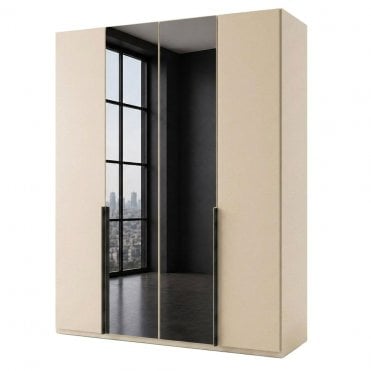 Daytona 200cm 4 Door Wood and 2 Mirror Doors Hinged Robe