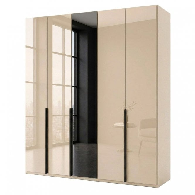 Daytona 250cm 5 Door Glass and 1 Mirror Door Hinged Robe