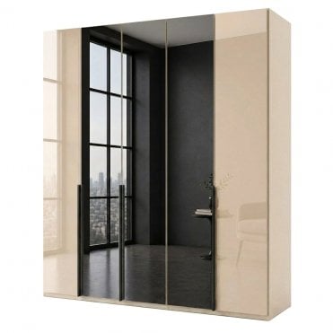 Daytona 250cm 5 Door Glass and 3 Mirror Doors Hinged Robe