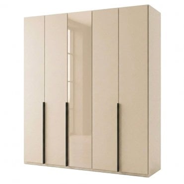 Daytona 250cm 5 Door Wood and 1 Glass Door Hinged Robe