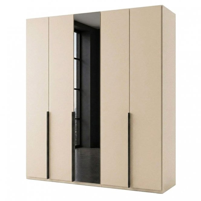 Daytona 250cm 5 Door Wood and 1 Mirror Door Hinged Robe
