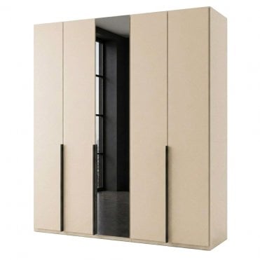 Daytona 250cm 5 Door Wood and 1 Mirror Door Hinged Robe