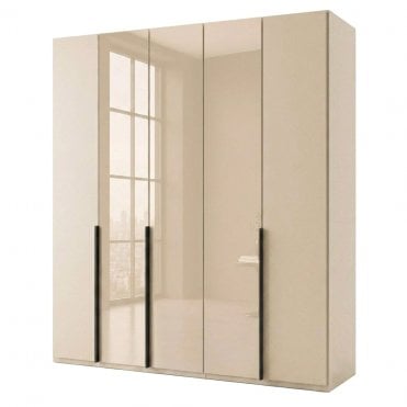 Daytona 250cm 5 Door Wood and 3 Glass Doors Hinged Robe