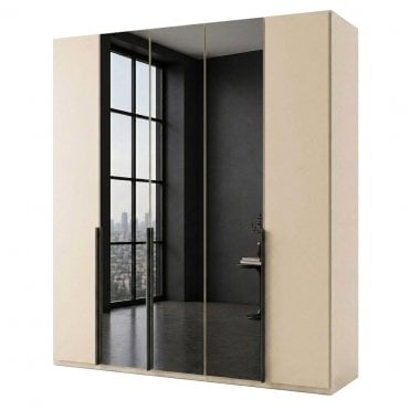 Daytona 250cm 5 Door Wood and 3 Mirror Doors Hinged Robe