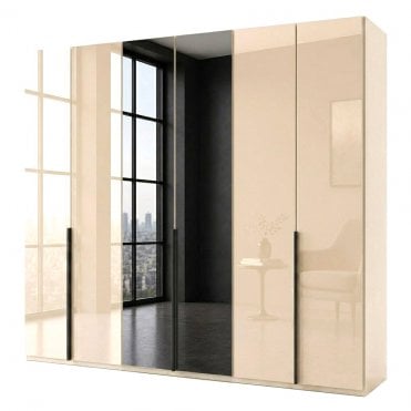 Daytona 300cm 6 Door Glass and 2 Mirror Doors Hinged Robe