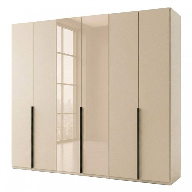 Daytona 300cm 6 Door Wood and 2 Glass Doors Hinged Robe