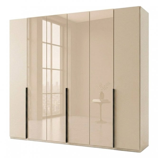 Daytona 300cm 6 Door Wood and 4 Glass Doors Hinged Robe