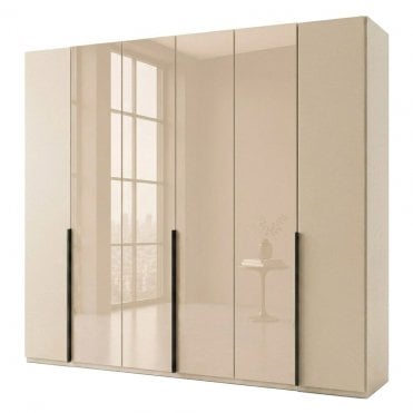 Daytona 300cm 6 Door Wood and 4 Glass Doors Hinged Robe