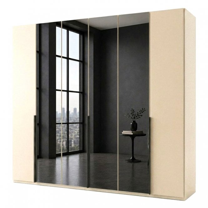 Daytona 300cm 6 Door Wood and 4 Mirror Doors Hinged Robe
