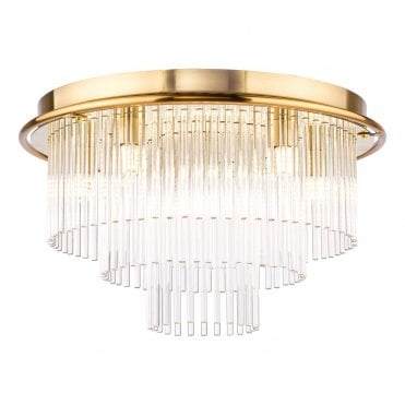 Dionysus Glass Rod Detail 6 Light Flush