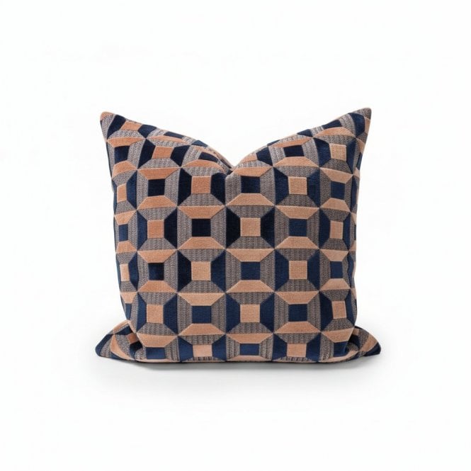 Emperor Blush Navy Velvet Cushion