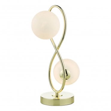 Eos Glass and Metal 2 Light Table Lamp