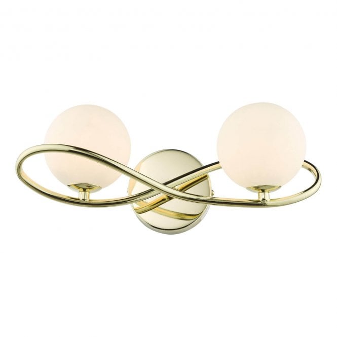Eos Glass and Metal 2 Light Wall Light