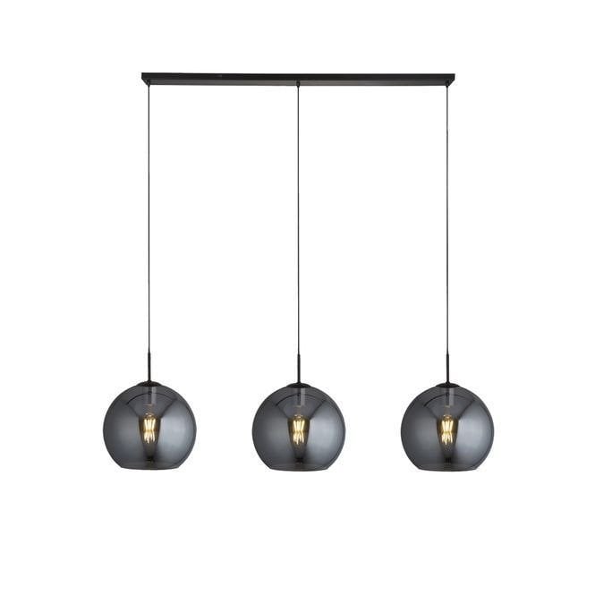 Etherow 3Lt Bar Pendant Black & Smoked Glass