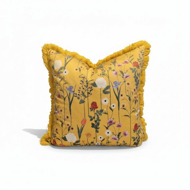 Flora Ochre Cushion 50x50
