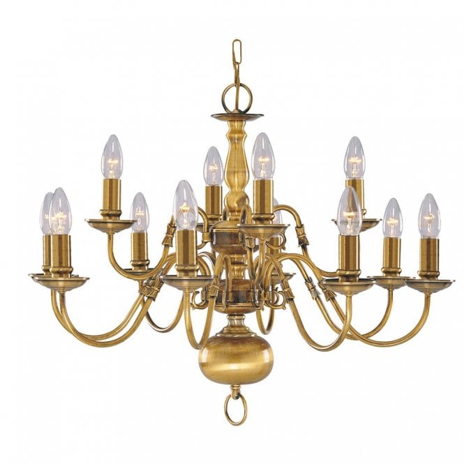 Fowey 12Lt Pendant Solid Brass