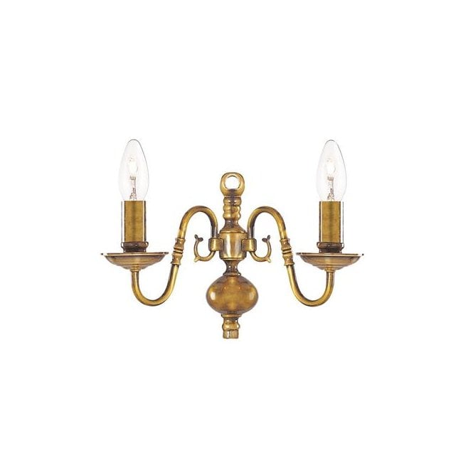 Fowey 2Lt Wall Light Solid Brass