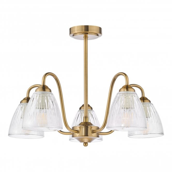 Gideon 5 Light Semi Flush
